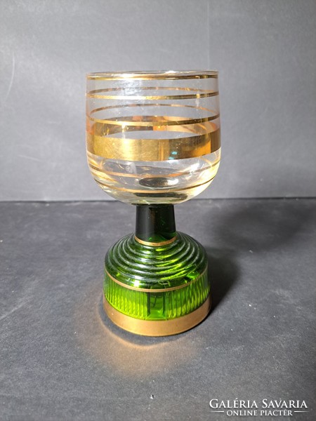 Zenélő talpas pohár - Bols Gold (m:15cm, átmérő:7cm) Kék Duna keringő, boros pohár