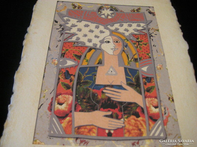Sziksznián Wanda  2004- ben ,  szentendrei mártott papírra készült szép munkája  6 / 10 .