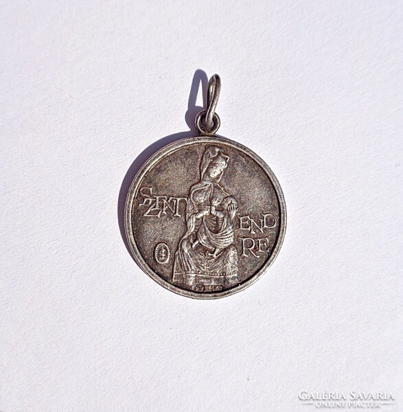Szentendre feliratú, pénzverdében készült ezüst medál
