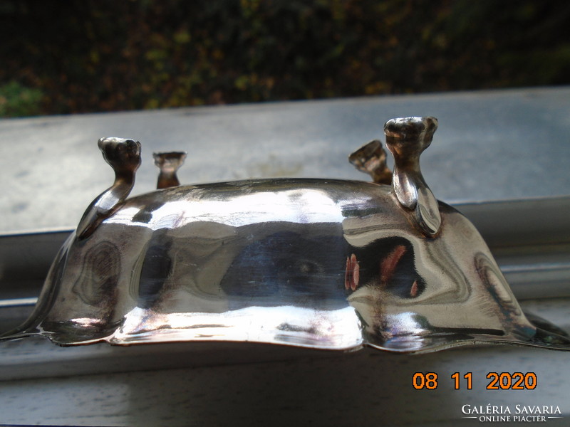 Marked silver-plated spice rack on 4 interesting little legs