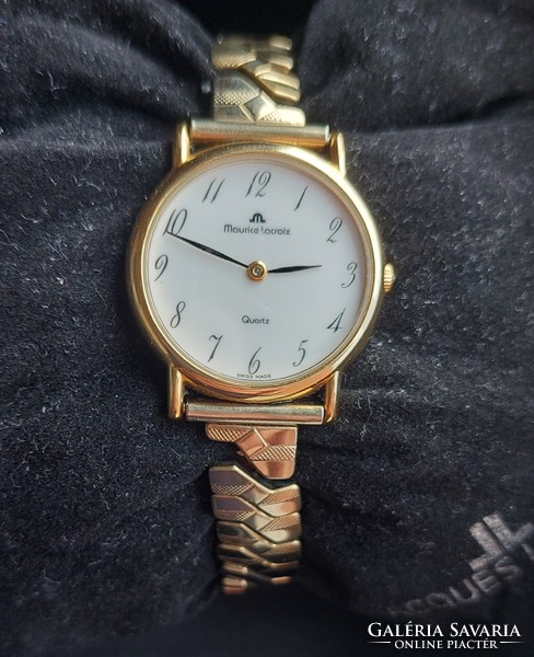 Maurice lacroix wristwatch with flexible metal strap
