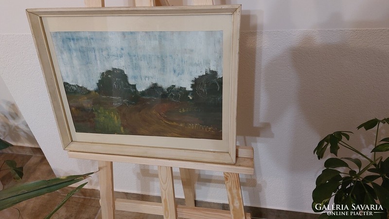 (K) Tájkép festmény  47x38 cm kerettel