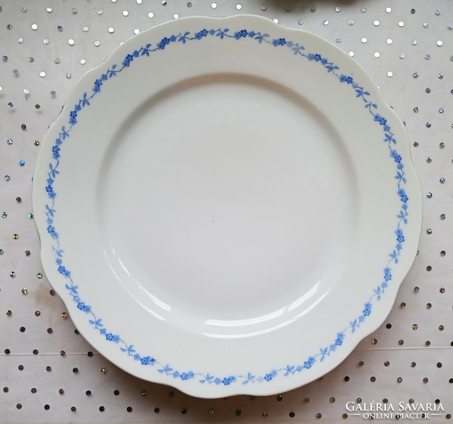 Régi Zsolnay kék virágos tányér 2db együtt 24cm