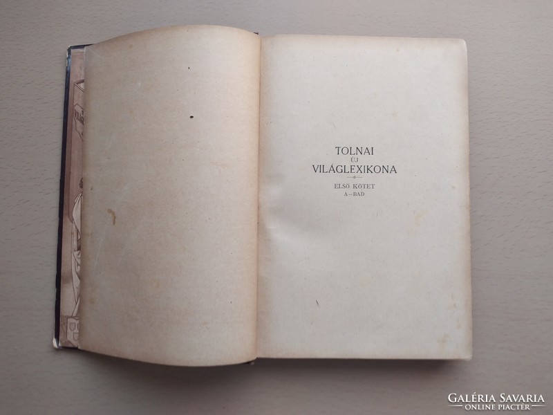 1926-os Tolnai Új Világlexikon 1. kötet (A-BAD)