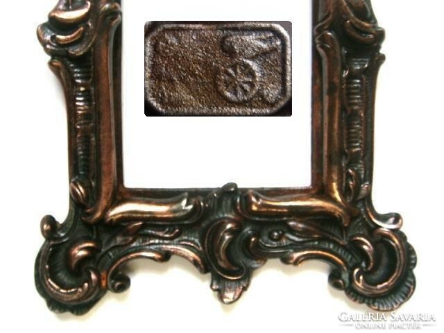 Antique baroque bronze picture frame, master-marked by a goldsmith