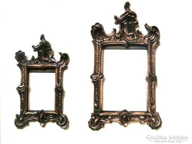 Antique baroque bronze picture frame, master-marked by a goldsmith