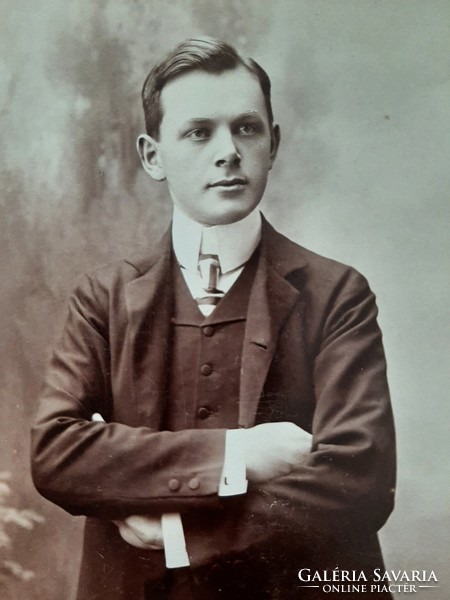 Antik fiatal ember fotó  1910 Budapest  Goszleth István fényképész