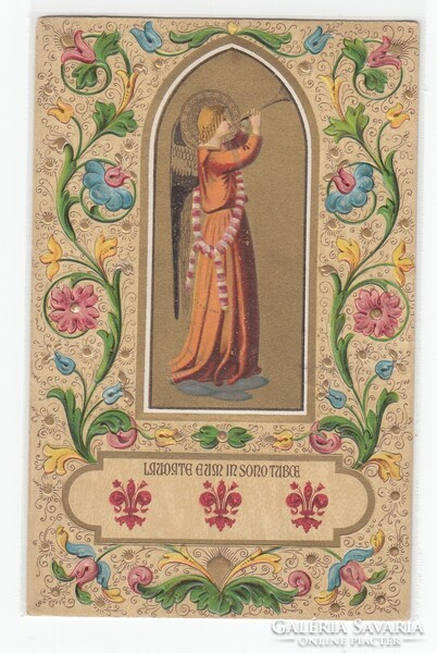 Vallásos képeslap A.Lerocchi - Milano, Firenze dombornyomott 1927