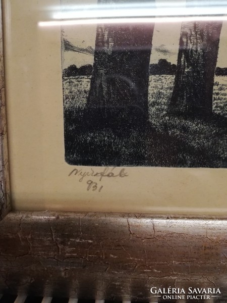1931-es , jelzett rézkarc, gyönyörű új keretben