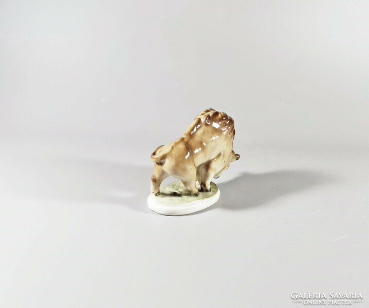 Zsolnay, bison miniature hand-painted porcelain figurine, flawless! (J309)
