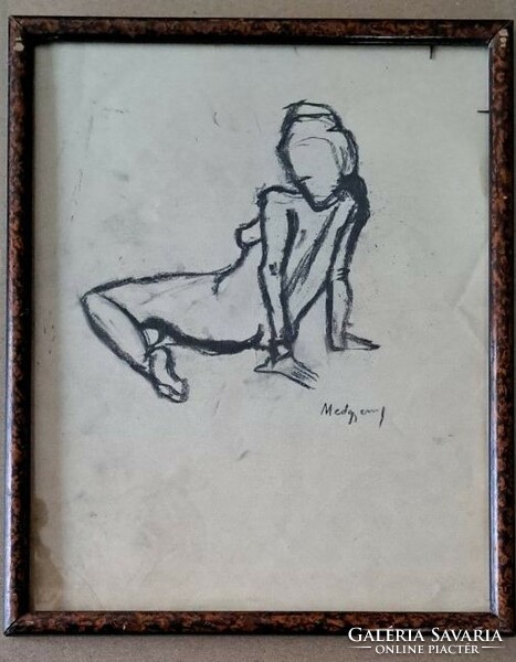 MEDGYESSY FERENC (1881 - 1958) Akt tamulmáyrajz Mérete:28x23 cm