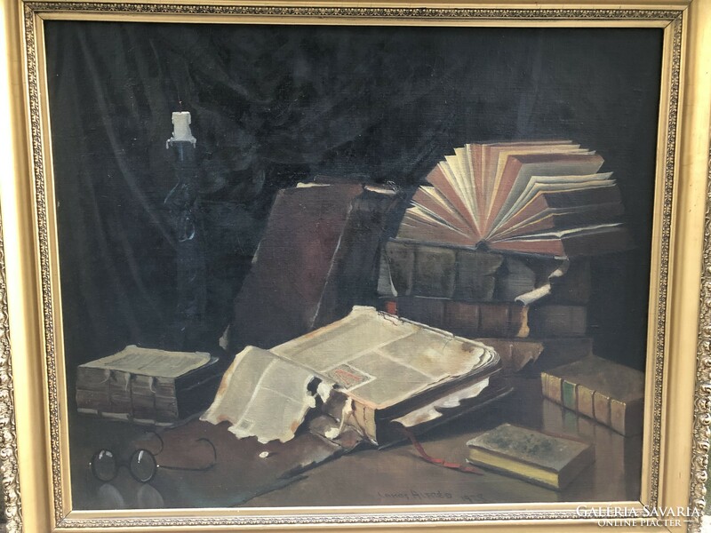 Alfréd Lakos ( 1870-1961 ) - book still life - 1928
