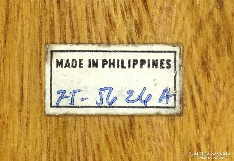 1L390 Faragott Fülöp-szigeteki jelzett fa tál 22.5 cm