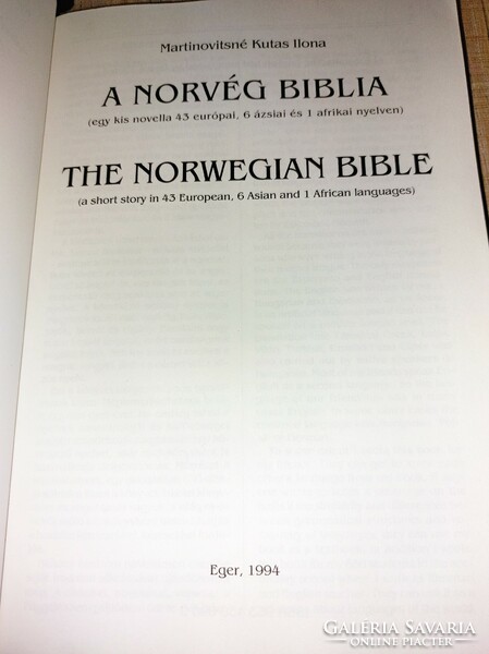 A norvég Biblia.Dedikált!  8900.-Ft