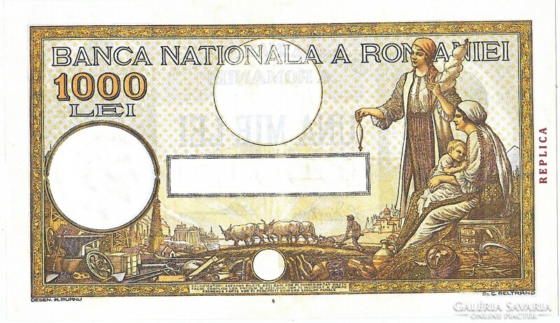 Románia 1000 lei 1934 REPLIKA UNC