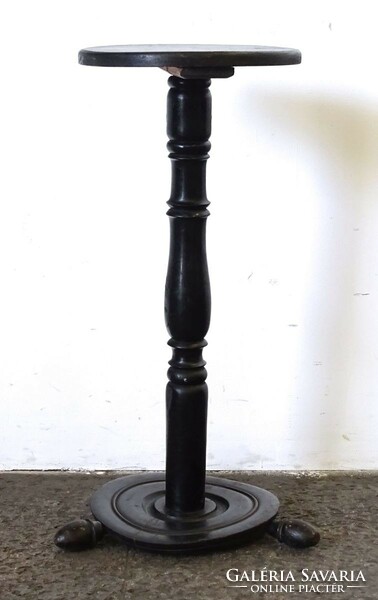 1L436 Antik fekete virágtartó szobortartó posztamens 71 cm