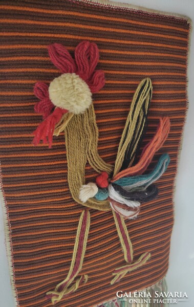 Wall tapestry depicting a retro rooster, tapestry