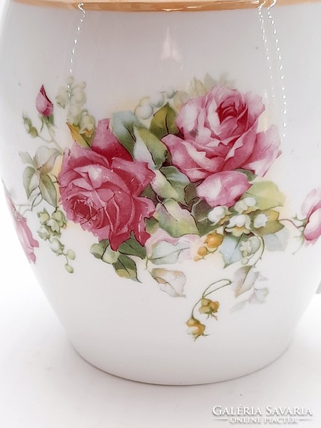 Epiag cseh rózsás porcelán nagy csupor, bögre