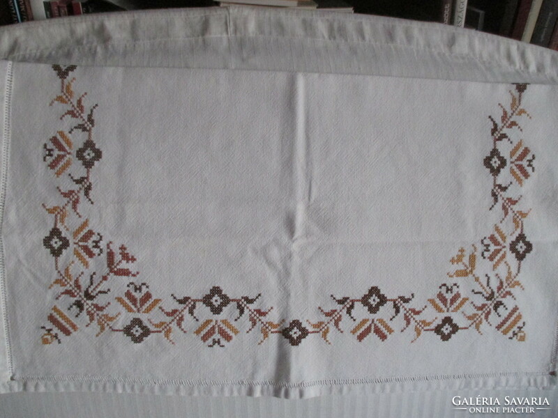 Cross-stitch tablecloth, needlework