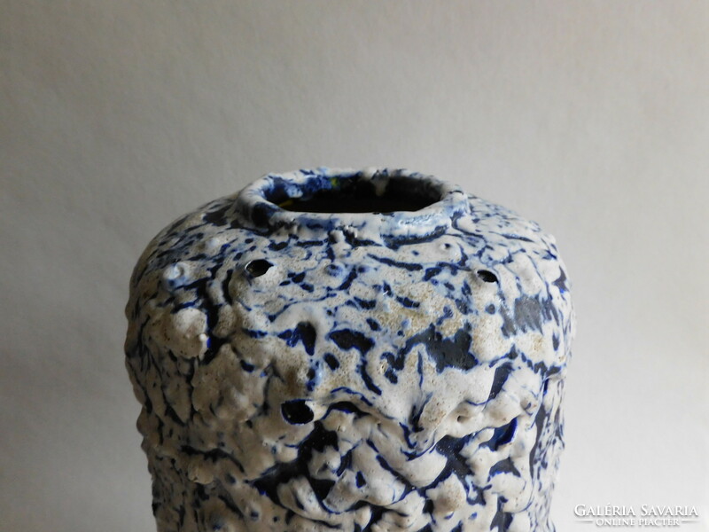 Retro ceramic vase with ragged glaze and guard mark