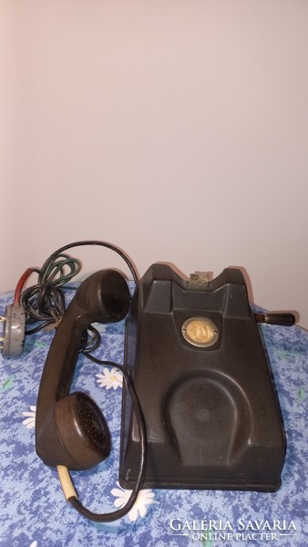 Régi bakelit tekerős telefon-MÁV szolgálati, korának megfelelő állapotban