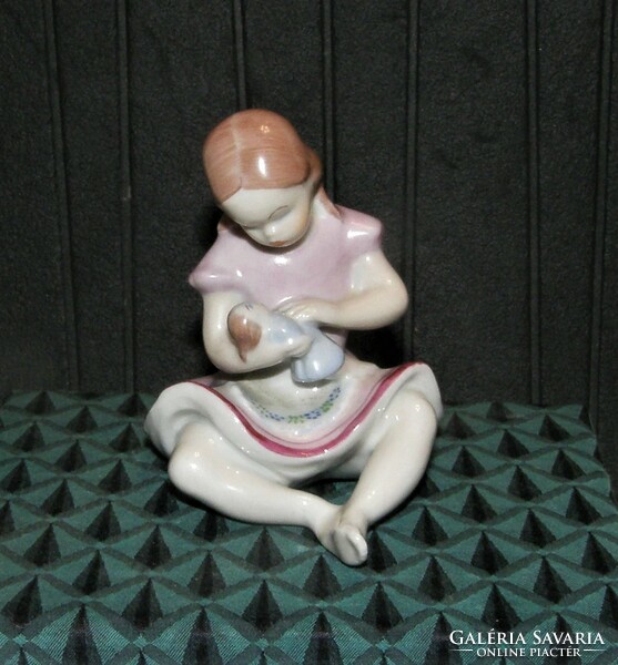 Baby girl - hand painted i.O. Drasche porcelain