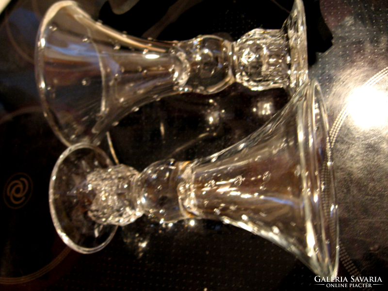 5 pcs polka dot crystal glass candle holder