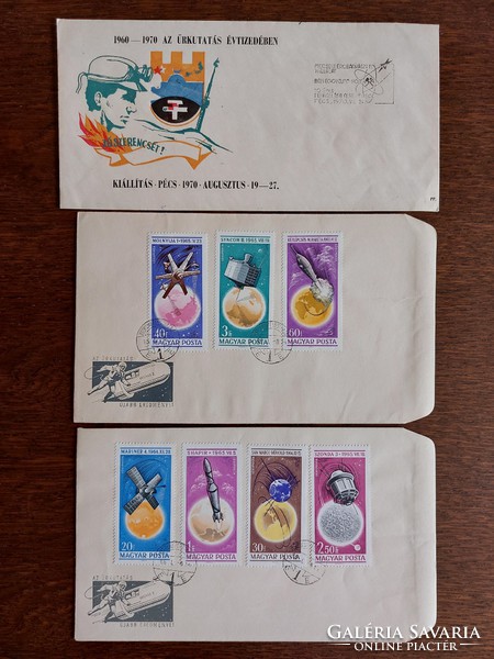Az űrkutatás évtizede 1960-1970 régi bélyegek borítékok