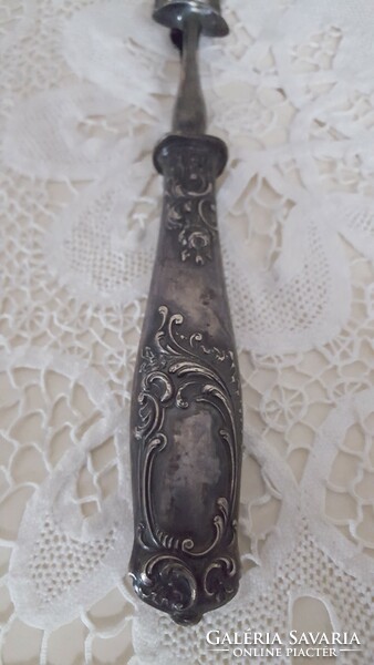 Antique, French, beautiful rose-decorated meat fork, server