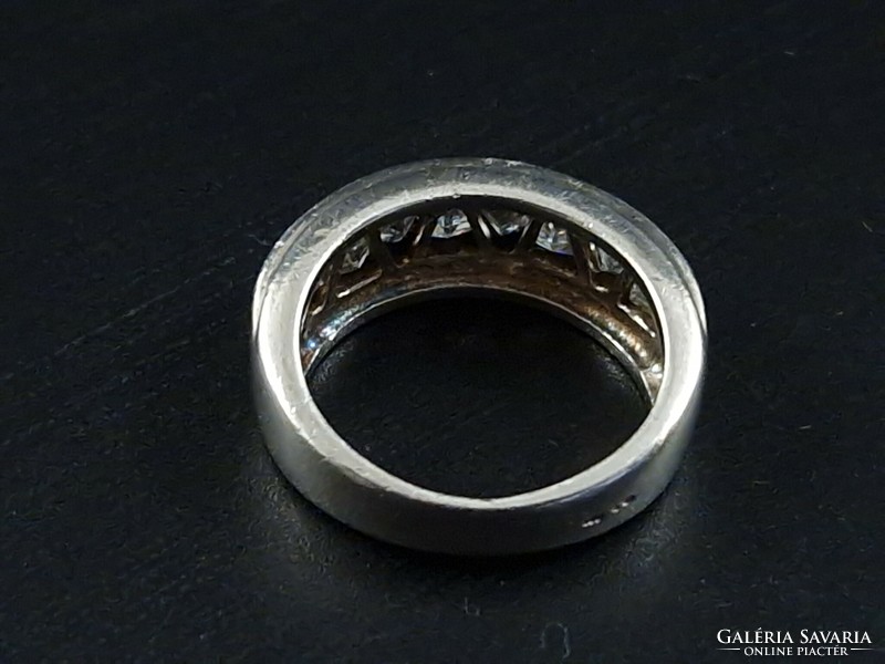 Unisex férfi női 925 sterling ezüst köves gyűrű
