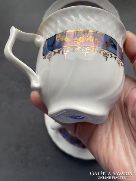 IRIS” kézzel festett bájos szegedi porcelán csésze pár. ÚJAK!