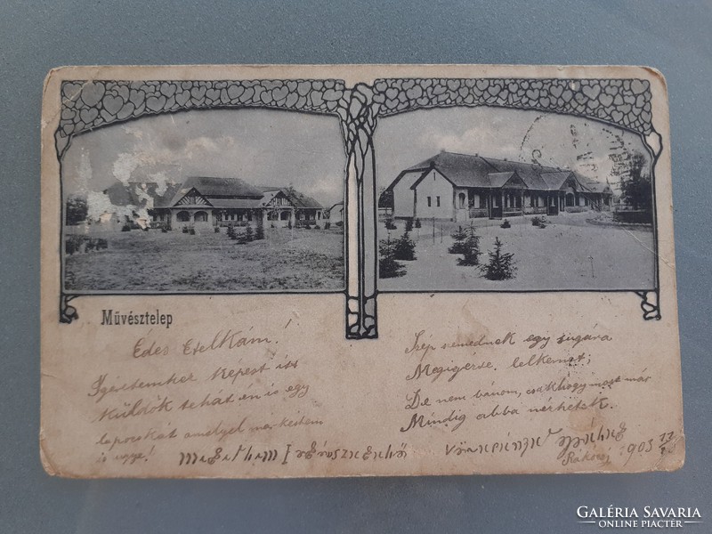 Old postcard 1903 artist colony photo postcard
