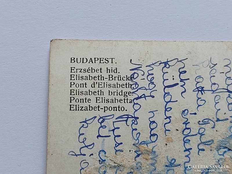 Régi képeslap fotó levelezőlap Budapest Erzsébet híd