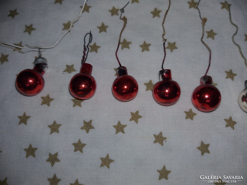 Retro small glass red silver ball 8 pcs. Christmas party