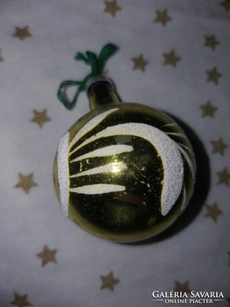 Retro glass yellow sphere Christmas tree decoration