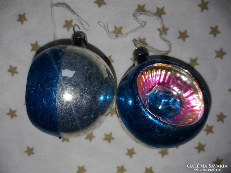 Retro glass sphere Christmas decorations 3 pcs.