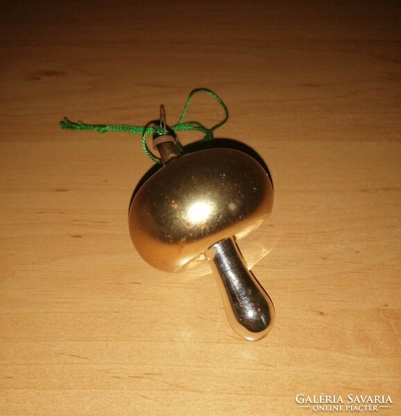 Arany fejű gomba antik üveg karácsonyfadísz 7 cm