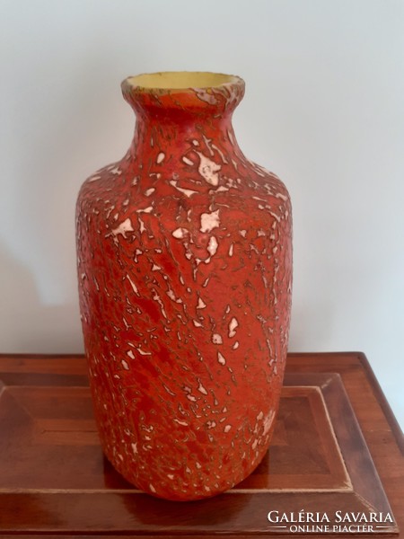 Retro Tófej kerámia régi váza narancssárga