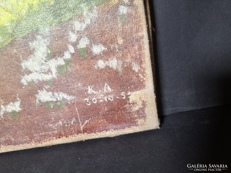 Derűs nyári tájkép K. A. jelzéssel, olaj, vászon, 40x30 cm