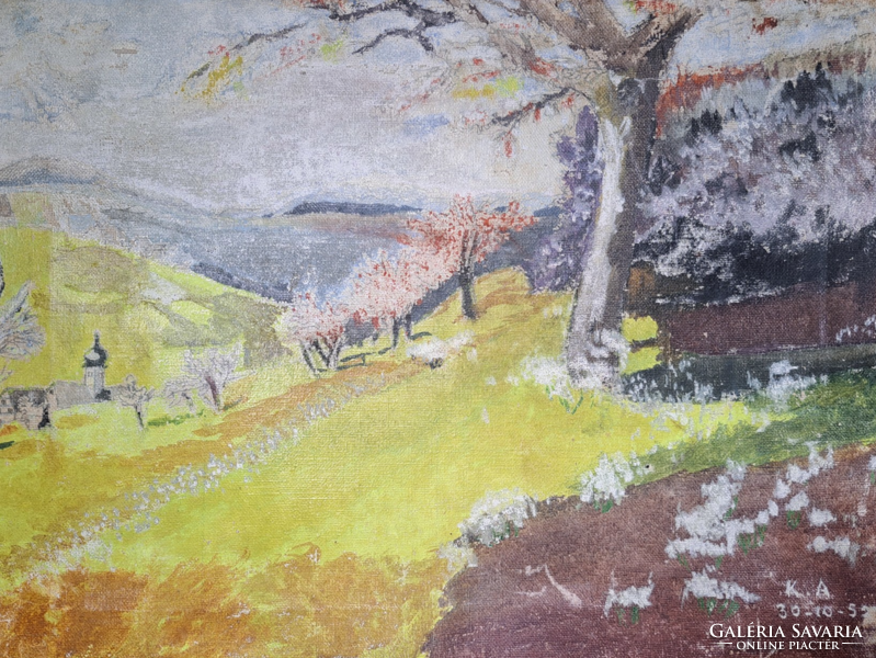 Serene summer landscape k. A. Signed, oil on canvas, 40x30 cm