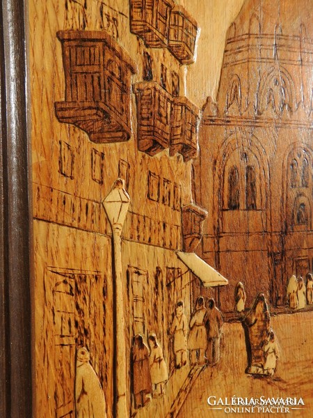 Unknown artist - 3 dimensional - marked - wooden mural