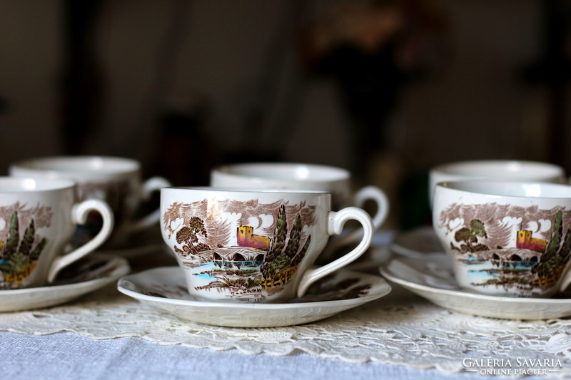 Wedgwood countryside multicolor faience tea set, vintage