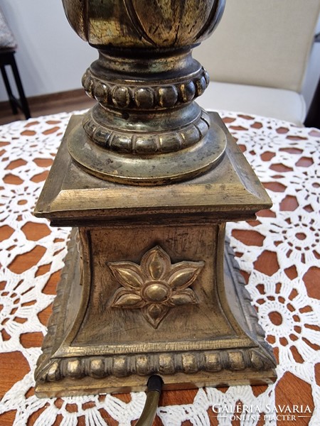 Antik réz asztali lámpa.