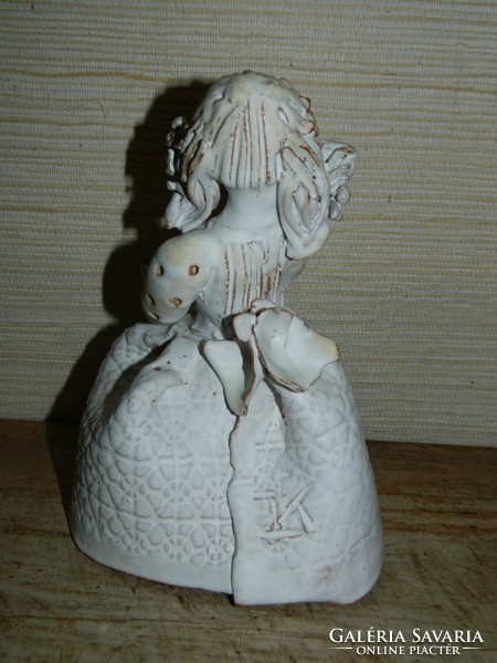 Éva Kovács girl with a ceramic flower basket.