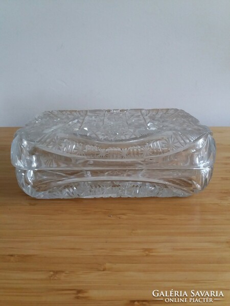 Crystal square bonbonier with star motif 16x11 cm