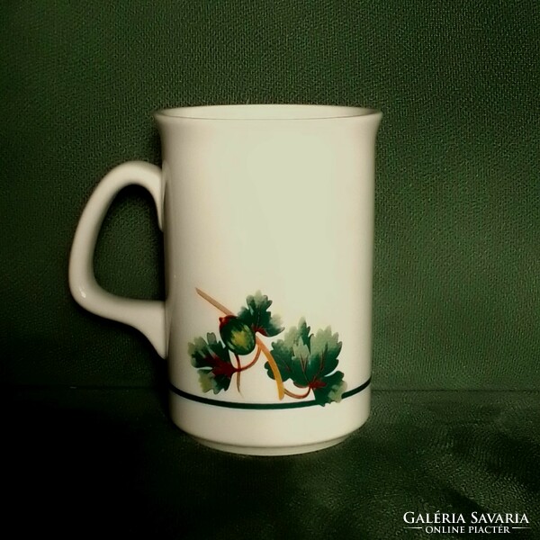Rosenberger domestic German-English tea coffee handle earthenware ceramic mug cup green leaf pattern