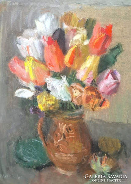 Imreh Zsigmond: Tulipán - pasztell (Teljes méret: 39x50 cm)