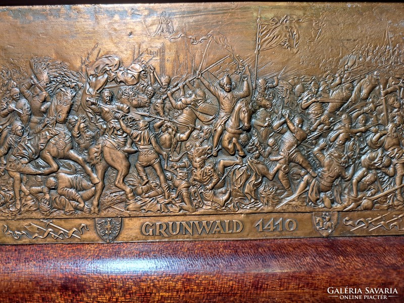 Grünwaldi csata, 1410 (réz dombormű, történelmi relief) tannenbergi csata, lengyel-német csata