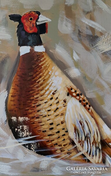 Fk/279 - unmarked Dutch painting - pheasant rooster