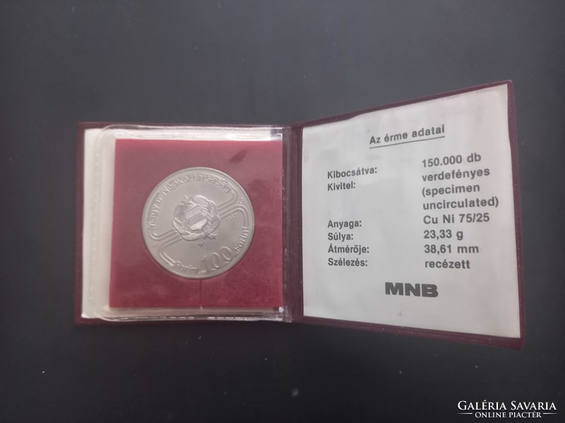 1982 100 HUF World Cup commemorative medal in mnb case